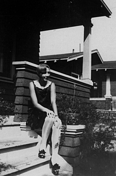 ruth4.jpg - On the porch of the 88th Avenue home.